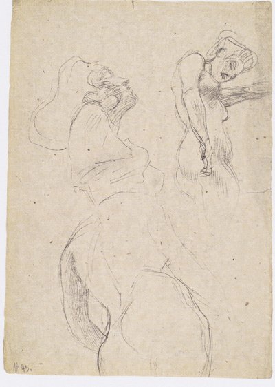 Three Studies of a Standing Woman Facing Right by Gustav Klimt